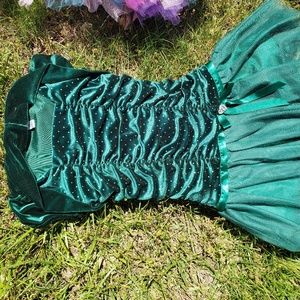 Green girls dress